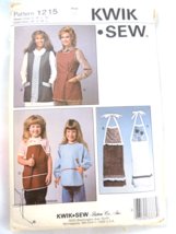 KWIK SEW 1215 Misses + Child Girls Apron Size S M L XL Sewing Pattern Uncut - $7.91