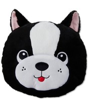 Olivia &amp; Finn 13in Round Furry Squishy Dog – Black/white T4103781 - £17.32 GBP