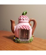 Pink Teapot Fairy House, Miniature House, Fairy Garden Crafts, Garden decor - $12.99