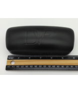 Diane von Furstenberg Hard Clamshell Glass Case Black Embossed Logo Case... - $15.99