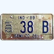 1989 United States Indiana Farm Semi Tractor License Plate 38 B - $225.96 MXN