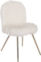 OSP Home Furnishings Julia Accent Chair, White Faux Fur and Gold Legs - $130.99