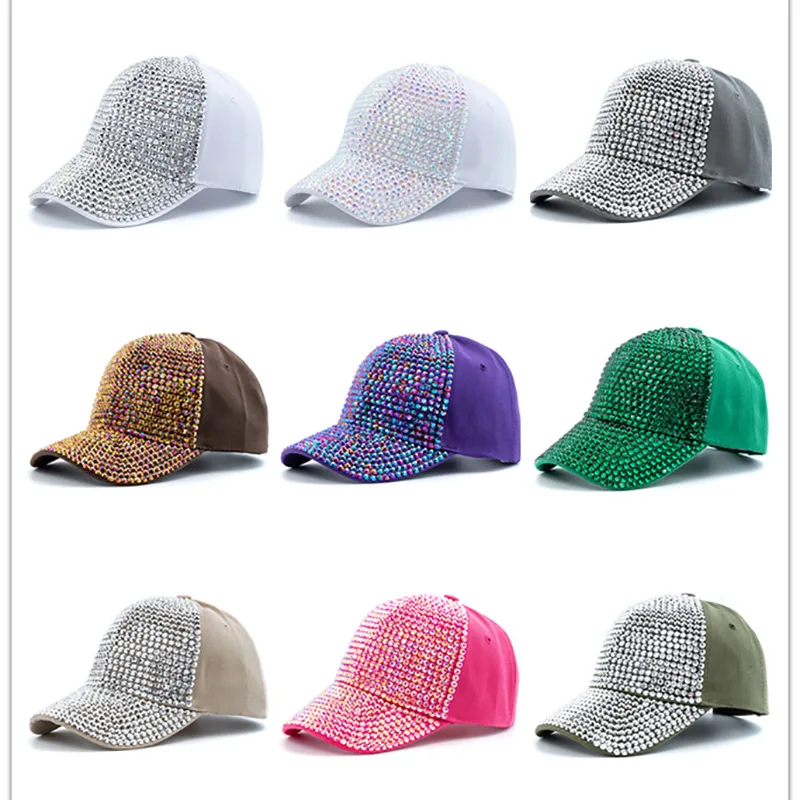 2023 Spring Summer Baseball Hat Women Full Diamond Rhinestone Cap Summer - £12.54 GBP+