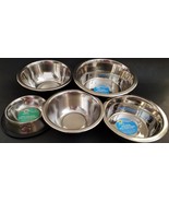 Pet Food Water Stainless Steel Bowls Cats & Dogs  1 Bowl/Pk Select: Bowl Size - $2.96 - $3.46