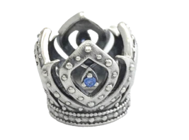 Authentic PANDORA Disney Elsa&#39;s Crown Charm, 925 Silver w/Blue CZ, 791588CZB New - $37.99