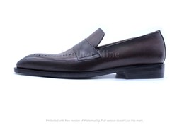 Handmade Ox Blood Loafers Dress Shoes, Genuine Leather Formal Shoes - $170.99