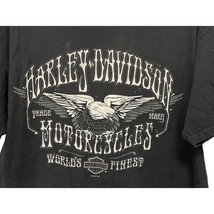 Harley Davidson T-Shirt Graphic Tee Black XL Cortland OH 2010 Eagle - £20.00 GBP