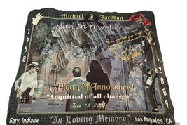 Michael Jackson Man In The Mirror White Fabric Cozy Throw Blanket 57&quot; x 47&quot; 1958 - £21.51 GBP