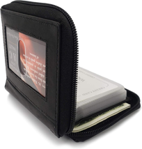 Ag Wallets Mens Zip around Leather Wallet with Inserts (Black) - $29.62