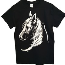 T Shirt Horse Head Profile Gildan Brand Unisex Small Black NEW NWOT More... - £11.03 GBP