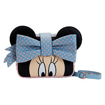Disney Minnie Mouse Big Bow Crossbody Bag by Loungefly Multi-Color - £53.53 GBP