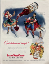 1947 Italian Swiss Colony Vintage Print Ad Gold Medal Label Wines Entert... - £11.55 GBP