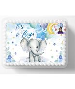 1/2 sheet It&#39;s A Boy Elephant Edible Image Baby Shower Cake Topper Decor... - $319.38 MXN