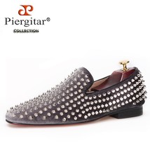 new arrival Handmade men velvet shoes with silver rivets Fashion party a... - £220.76 GBP