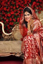 Sinduri Red Bridal Banarasi Silk Saree with Dupatta || Wedding Bridal Saree | Ri - £110.32 GBP