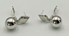 LEWIS SEGAL Vintage Estate Silver Tone Earrings Drop Dangle Pierced - £18.90 GBP