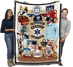 EMS - First Responders Blanket - Gift Tapestry Throw Woven from Cotton -, 72x54 - £62.34 GBP