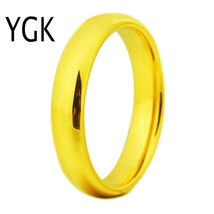 Jewelry Simple Rings Tungsten Carbide Golden Ring Classic Wedding Couples Rings  - £20.56 GBP