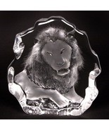 Suédois Gravé Givré Cristal Caractéristiques A Lion Mats Jonasson - $165.28