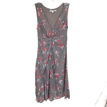 Womens Size 6 Boden Gray Knot Detail Jersey Printed Midi Dress - £22.37 GBP