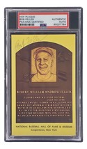 Bob Feller Firmado 4x6 Cleveland Recibidor de De Fame Placa Tarjetas PSA / DNA - £30.33 GBP