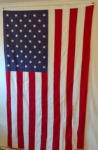 US Flag 50 Star Vintage Defiance Made by Annin &amp; CO Cotton  58&quot;x88&quot; embroidered - £46.35 GBP