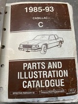 1985 1987 1990 1993 Cadillac C Corps Parties &amp; Illustration Catalogue Manuel OEM - $49.95