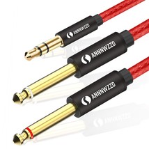 Linkinperk 3.5Mm 1/8&quot; Trs Male To 2X 6.35Mm1/4&quot; Ts Male Mono Stereo Y-Ca... - $17.99