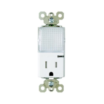 P&S TM8HWLE-ICC4 Hallway Light+Power Outlet w/ light Sensor, Ivory - 5 Pack - $61.07