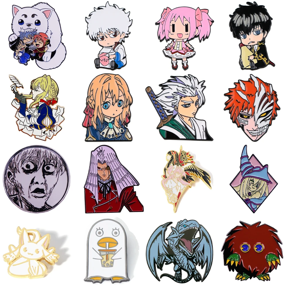 Japanese Anime Pins Cute Characters Enamel Pin Backpack Hangbags Accessories - £6.66 GBP+