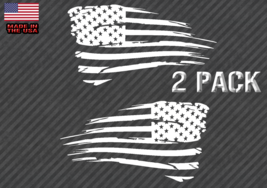 Distressed American Flag Sticker Decal Subdued Usa 2 Pack Choose Size L+R (L Rd A) - £3.83 GBP+