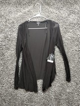 NWT Simply Vera Wang Open Cardigan Sweater Chiffon Flyaway Medium Black - £18.17 GBP
