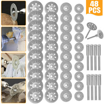 48Pcs Diamond Cutting Wheel For Dremel Rotary Tool Die Grinder Cut Off Disc Set - £17.57 GBP