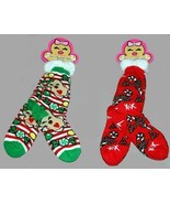 Betsey Johnson Faux Fur Lined Candy Cane or Gingerbread Christmas Slippe... - $30.07 CAD