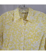 LL Bean Womens Yellow Butterflies Short Sleeve Button Up Shirt Sz Medium... - £11.16 GBP