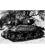 Photograph WW 2 The First Tank to Reach Bastogne Belgium Dec. 26 1944 - $11.88