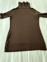 Cato Women's Brown Cowl Neck Short Sleeve Pullover Blouse Sweatshirt Size Medium image 7