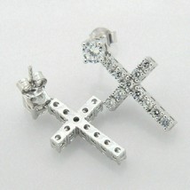 1.00Ct Simulated Cross Drop/Dangle Gift Earrings 14K White Gold Plated Silver - £78.29 GBP