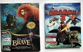 Disney Brave Blu-ray Dvd 32-Page Storybook & Train Your Dragon 2 Blu-ray Sealed - £18.56 GBP