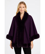 Women&#39;s  Fur Trim Open-Front Cape Jacket - $987.22 MXN