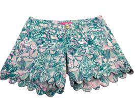 Lilly Pulitzer Colorful Camelflage Shorts 00 Buttercup Scallop Hem Rare ... - £52.05 GBP