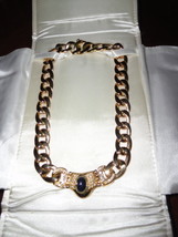   Ladies Gold Necklace with Blue Gemstone and diamonds - $15,995.00