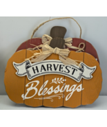 Autumn Pumpkin Harvest Blessings &amp; Welcome Friends Door/Wall Hanging Dec... - $24.43 CAD
