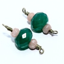 Onyx Jade Faceted Rondelle Silver Plated Vermeil Beads Natural Loose Gemstone - £2.75 GBP