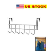 Over The Door Hook, Organizer Rack, Hanging for Coats, Hats, Towels, 6 Hook - $10.88