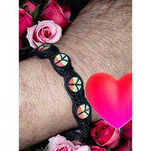 Really beautiful black and multicolored peace bracelet - £13.20 GBP