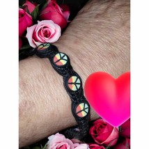 Really beautiful black and multicolored peace bracelet - $23.04 CAD