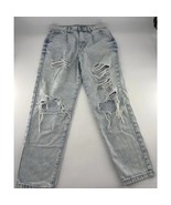 Vintage Sol Light Wash Mom Jeans Size 7 28W High Rise Straight 90s Distr... - €15,55 EUR