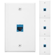 4 Pack Ethernet Wall Plate With Single Port, Rj45 Cat6 Female To Female ... - £19.15 GBP
