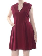 Soprano Womens Plus Size Pleated Fit And Flare Dress Size 2X Color Wine - £42.44 GBP